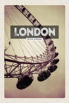 Blechschild 18x12 cm London England London Eye Reise