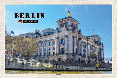 Blechschild 18x12 cm Berlin Reichstag Politik