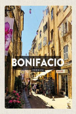 Blechschild 18x12 cm Bonifacio Corsica Insel Korsika Stadt