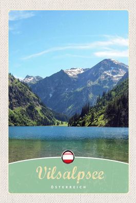Blechschild 18x12 cm Vilsalpsee Österreich Wälder Wanderung