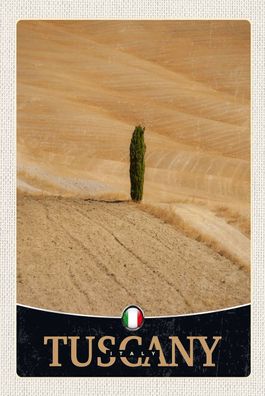 Holzschild Holzbild 18x12 cm Toskana Italien Wüste Natur Sand