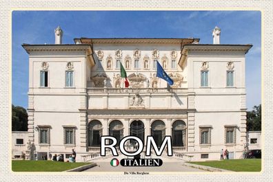 Blechschild 18x12 cm Rom Italien Die Villa Borghese