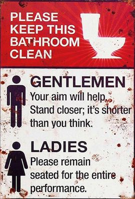 Blechschild 18x12 cm Gentlemen Ladies WC Toilette