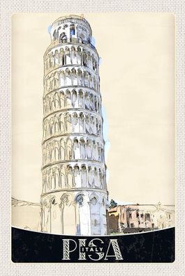 Blechschild 18x12 cm Pisa Italien Schiefer Turm