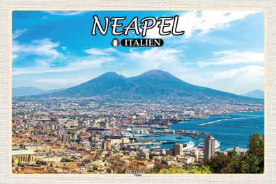 Blechschild 18x12 cm Neapel Italien Vesuv