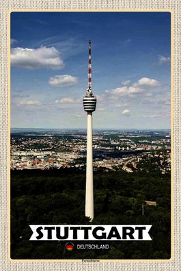 Blechschild 18x12 cm Stuttgart Fernsehturm Stadt
