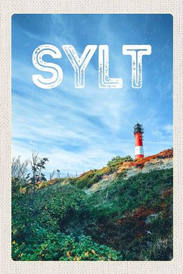 Blechschild 18x12 cm Sylt Insel Deutschland Leuchtturm