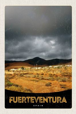 Blechschild 18x12 cm Fuerteventura Spanien Wüste Berge