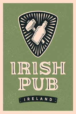 Holzschild Holzbild 18x12 cm Ireland Irish pub Alkohol