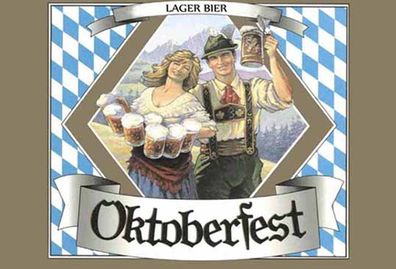Blechschild 20x30 cm Oktoberfest Lager Bier Bayern