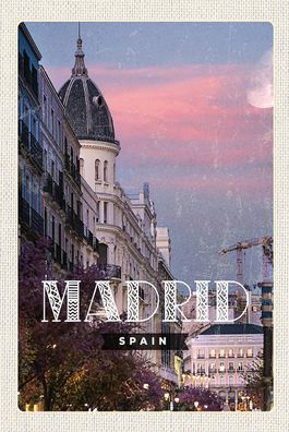 Blechschild 18x12 cm Madrid Spain Architektur Reiseziel