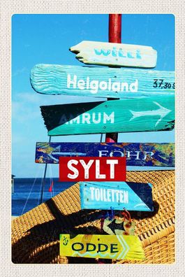 Blechschild 18x12 cm Sylt Insel Deutschland Helgoland