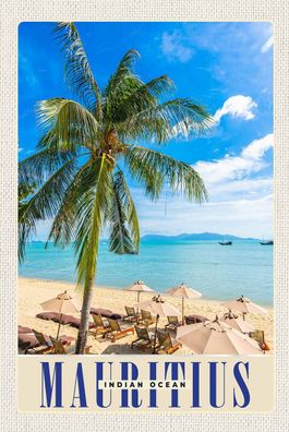Blechschild 18x12 cm Mauritius Indischer Ozean Insel