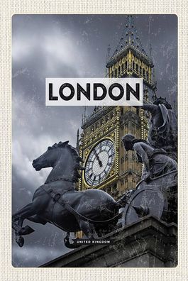 Blechschild 18x12 cm London Big Ben Queen Elizabeth Tower