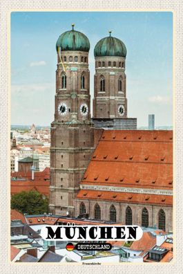 Blechschild 18x12 cm München Altstadt Frauenkirche