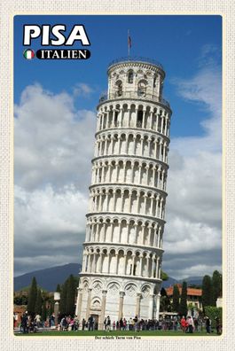 Blechschild 18x12 cm Pisa Schiefer Turm Italien