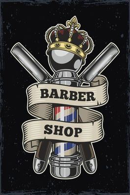 Holzschild Holzbild 18x12 cm Barbershop Friseur Salon Haare