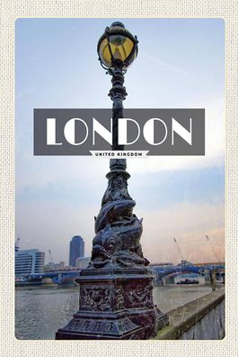 Blechschild 18x12 cm London United Kingdom Retro Poster