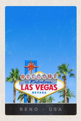 Holzschild Holzbild 18x12 cm Las Vegas Nevada Amerika USA Casino