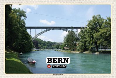 Holzschild 18x12 cm - Bern Schweiz Kornhausbrücke Brücke