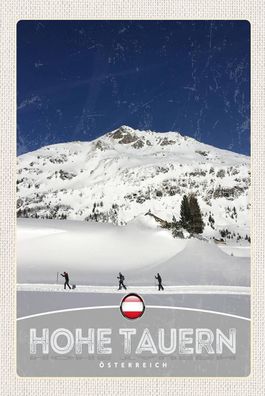 Blechschild 18x12 cm Hohe Tauern Skitour Wanderung Schnee