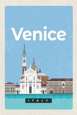 Holzschild 18x12 cm - Venice Italy Ansicht Bild