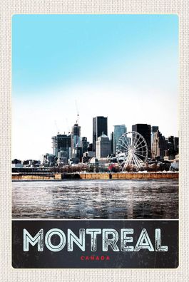 Blechschild 18x12 cm Montreal Kanada Riesenrad Fluss Stadt
