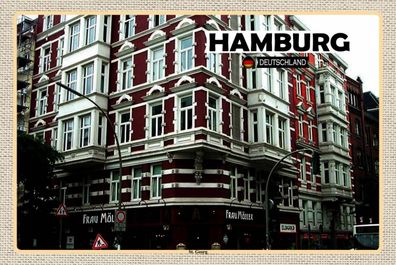 Holzschild 18x12 cm - Hamburg St. Georg Altstadt