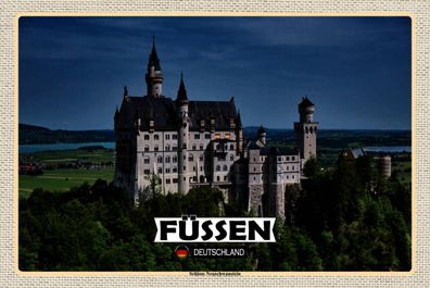 Blechschild 18x12 cm Füssen Schloss Neuschwanstein