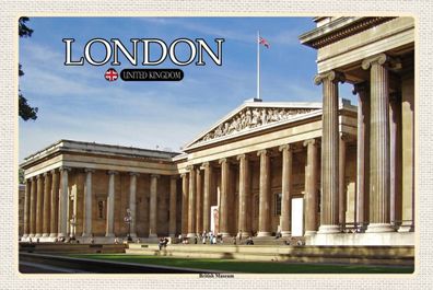 Holzschild 18x12 cm - British Museum London England