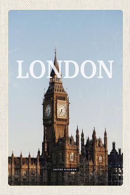 Blechschild 18x12 cm London UK Big Ben Glocke Geschenk