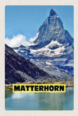 Holzschild 18x12 cm - Matterhorn Schweiz Wanderung