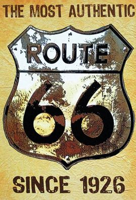 Holzschild Holzbild 20x30 cm Wappen Route 66 since 1926 USA