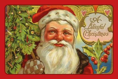 Blechschild 18x12 cm Weihnachten Santa Claus Tannenbaum