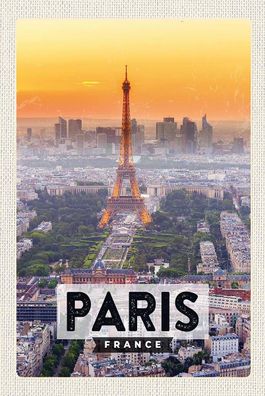 Holzschild Holzbild 18x12 cm Paris Frankreich Eiffelturm