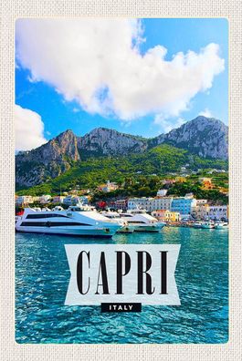 Blechschild 18x12 cm Capri Italy Insel Meer