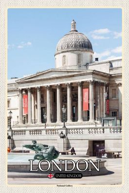 Blechschild 18x12 cm London England UK National Gallery