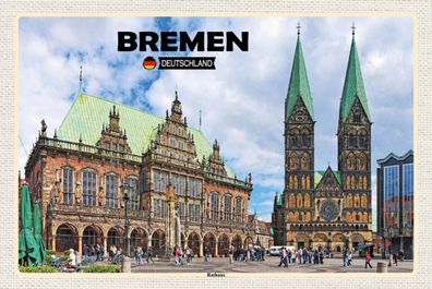 Blechschild 18x12 cm Bremen Rathaus