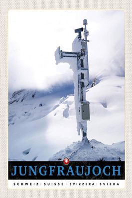 Blechschild 18x12 cm Jungfraujoch Schweiz Winterzeit