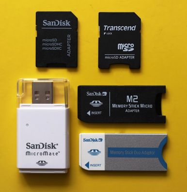NEU Transcend SanDisk Adapter M2 Pro MicroMate MS Duo Pro zu USB | microSD zu SD