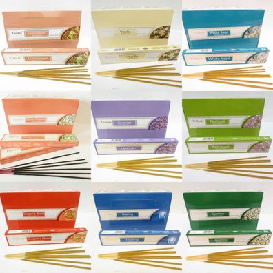 Tulasi Masala Räucherstäbchen, 7 verschiedene Sorten, 20 Stäbchen, 15 g