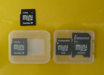 Transcend | SanDisk 512MB 1GB 2GB miniSD mini SD Secure Digital Adapter 512 MB 1 2 GB