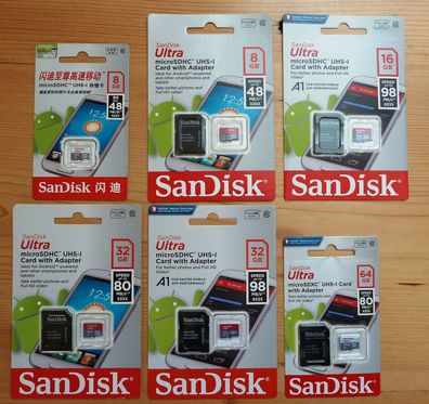 NEU: SanDisk Kingston 8GB 16GB 32GB 64GB | Ultra microSDHC micro SDHC 8 16 32 64 GB