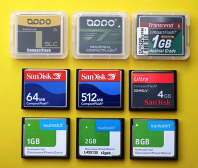 NEU: CF APRO SanDisk Swissbit Transcend 256MB 1GB 2GB 4GB CompactFlash 1 2 4 GB