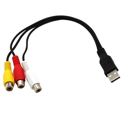 USB-auf-3-RCA-Kabel, USB-Buchse auf 3-RCA-RGB-Video-AV-Composite-Adapter, Konverter,