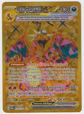 Pokemon - Glurak ex 228/197 OBF DE - Hyperselten Gold - NM Deutsch