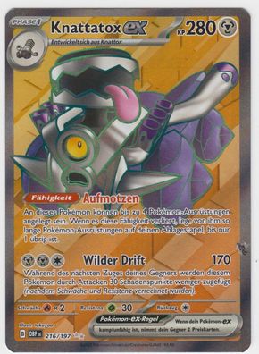 Pokemon - Knattatox ex 216/197 OBF DE - Fullart - NM Deutsch