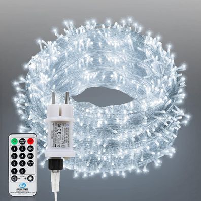 LED Lichterkette Außen 10m 100LEDs 8 Leuchtmodi Dimmfunktion Lichterkette Fernbedienu
