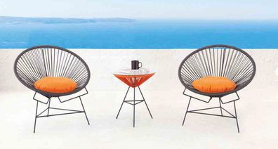 Stuhl Set Garnitur 2x Sessel Tisch Stühle Polster Gartenmöbel Terrasse
