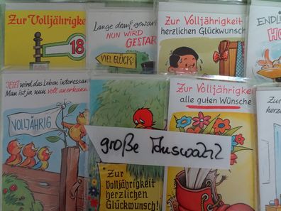 Grußkarten zur Volljährigkeit 18 Primus Maxi West Germany Humor Scherz Spruch Verse
